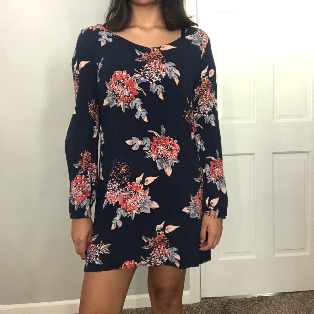 Navy blue flower dress